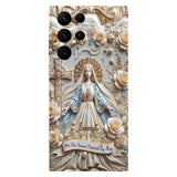 Tu es protégé(e) à jamais par Marie - Coque de téléphone personnalisée avec texte chrétien intégral