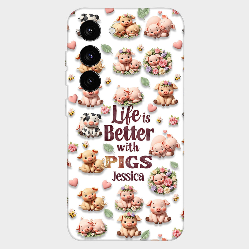 Just A Girl Who Loves Pigs - Personalized Pig Lover Full Print Phone Case