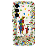 Tu ne marcheras jamais seul - Coque de téléphone personnalisée avec impression intégrale pour la sensibilisation à l'autisme