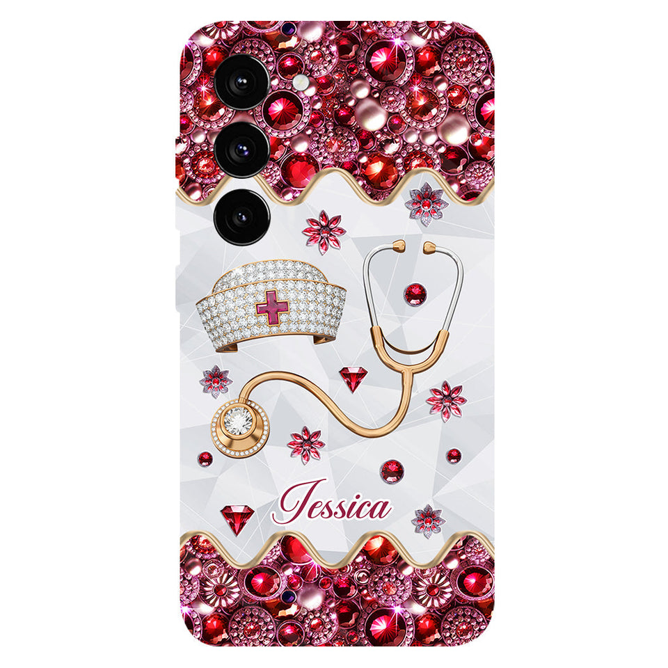 Nurse's Hat & Stethoscope - Personalized Nurse Full Print Phone Case
