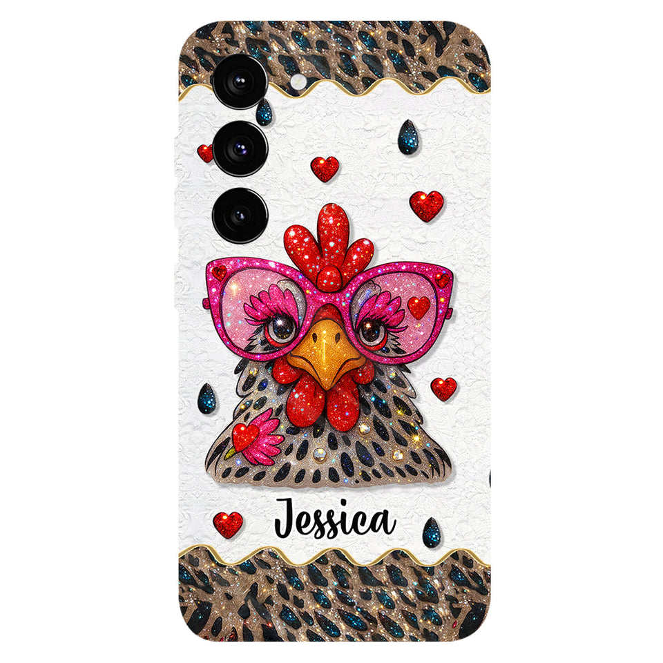 Crazy Chicken Lady - Personalized Chicken Full Print Phone Case