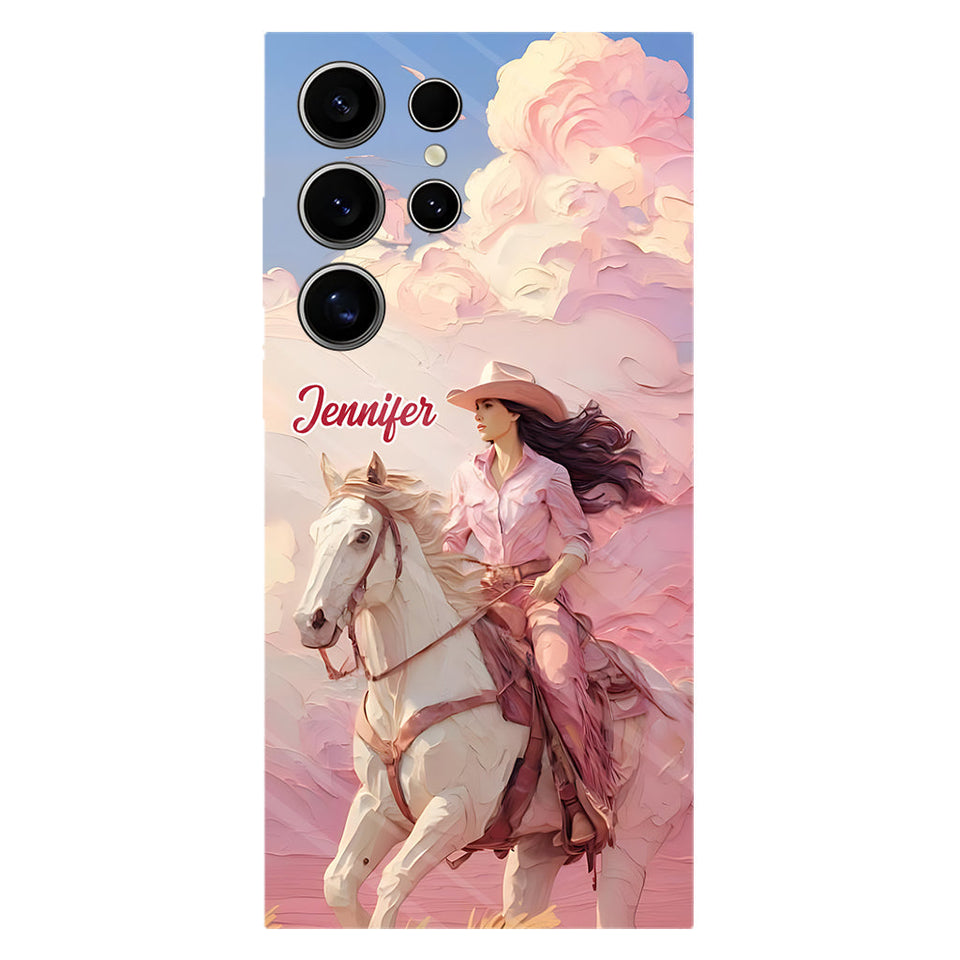 Pink Cowgirl - Personalized Cowgirl Full Print Phone Case