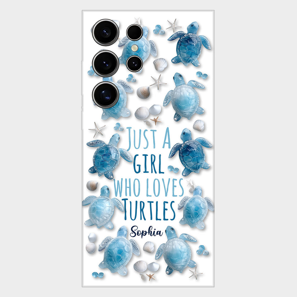 Just A Girl Who Loves Turtles - Personalized Turtle Full Print Phone Case
