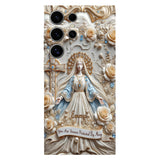 Tu es protégé(e) à jamais par Marie - Coque de téléphone personnalisée avec texte chrétien intégral