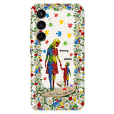 Tu ne marcheras jamais seul - Coque de téléphone personnalisée avec impression intégrale pour la sensibilisation à l'autisme