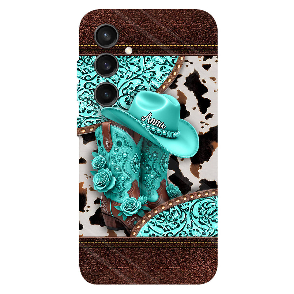 Western Cowgirl Boot - Personalized Cowgirl Full Print Phone Case