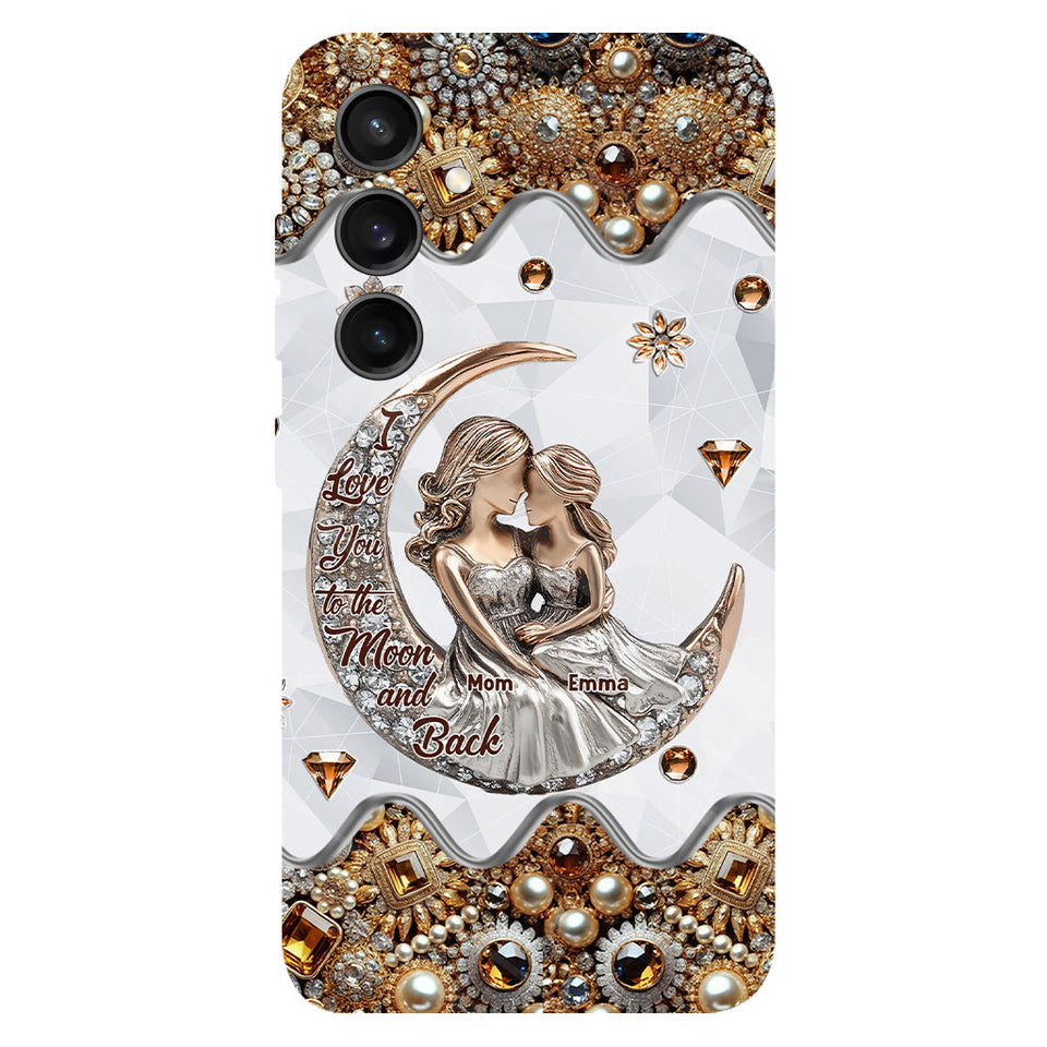 I Love You To The Moon And Back - Personalized Mother Full Print Phone Case