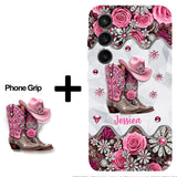 Cowgirl Boots - Personalized Cowgirl Full Print Phone Case & Phone Grip