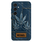 Distressed Denim Marijuanas - Personalized Weed Full Print Phone Case