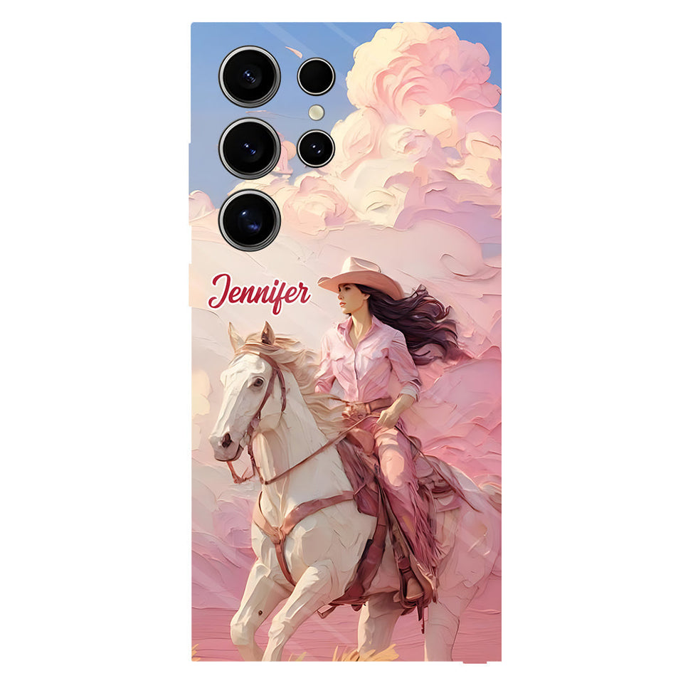 Pink Cowgirl - Personalized Cowgirl Full Print Phone Case