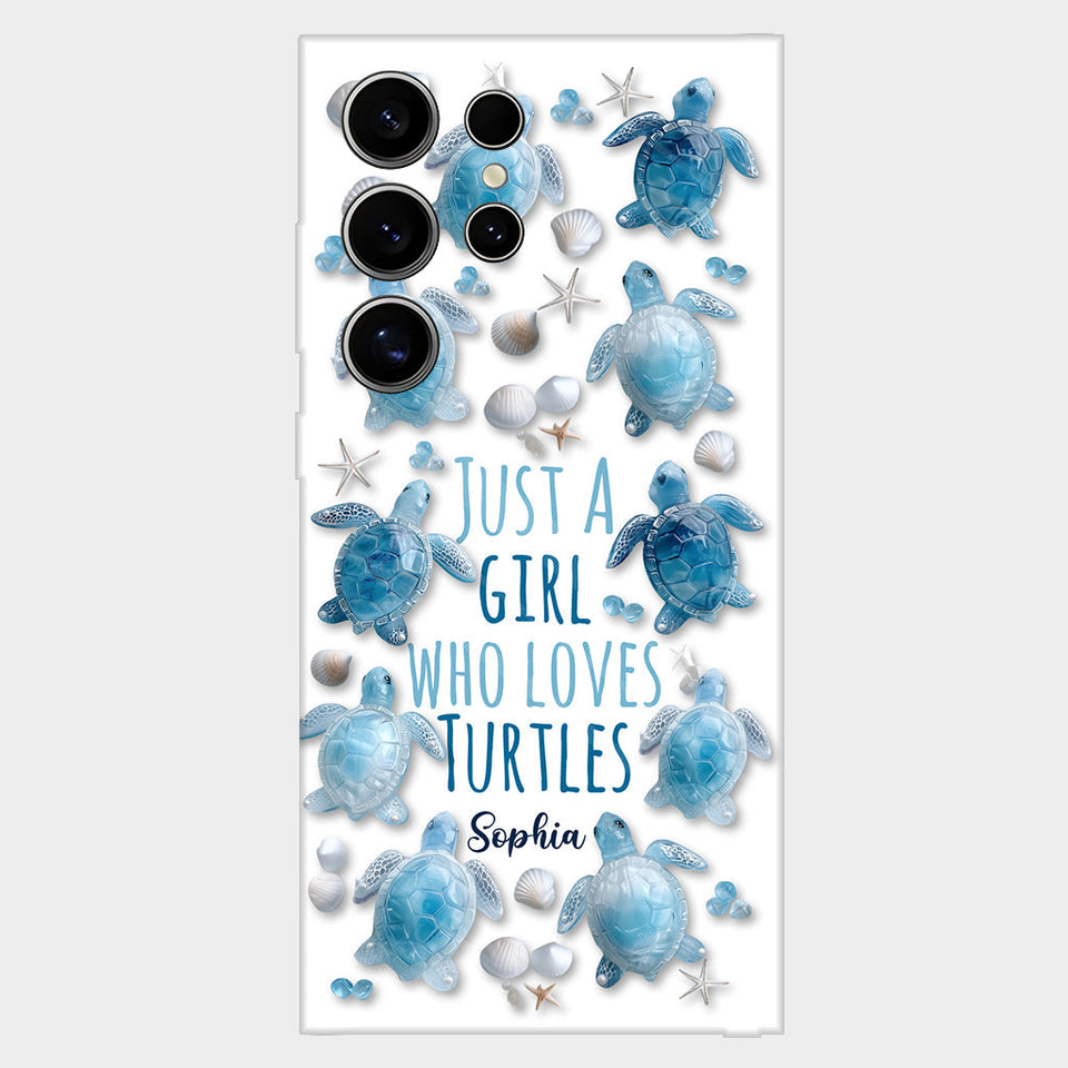 Just A Girl Who Loves Turtles - Personalized Turtle Full Print Phone Case