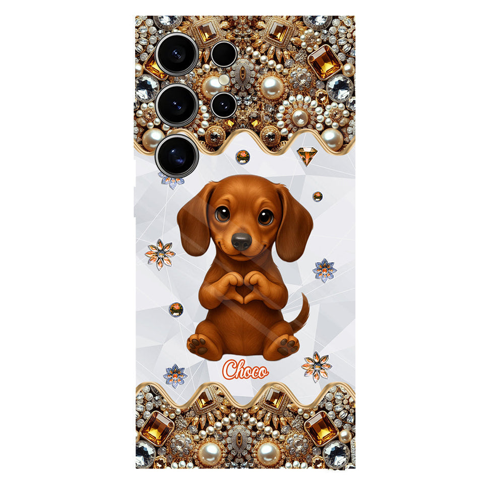 Puppy/ Kitty Makes Heart Hands - Personalized Dog Full Print Phone Case