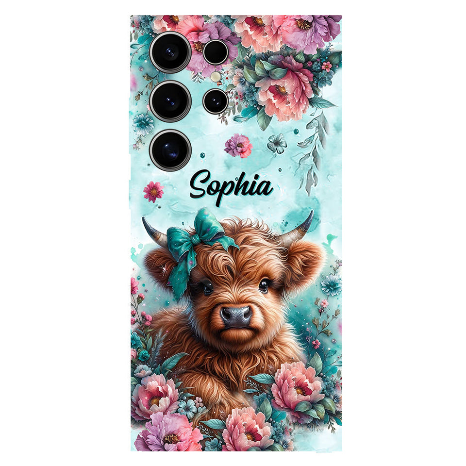 Baby Highland Cow - Personalized Highland Cow Full Print Phone Case