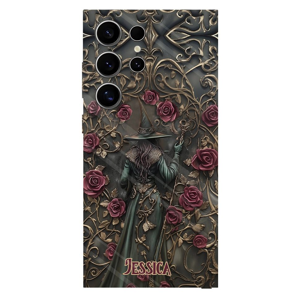 Beautiful Witch And Roses - Personalized Witch Full Print Phone Case