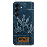 Distressed Denim Marijuanas - Personalized Weed Full Print Phone Case