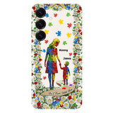 Tu ne marcheras jamais seul - Coque de téléphone personnalisée avec impression intégrale pour la sensibilisation à l'autisme