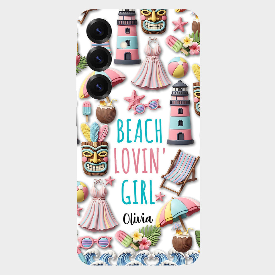 Beach Lovin' Girl - Personalized Sea Lover Full Print Phone Case