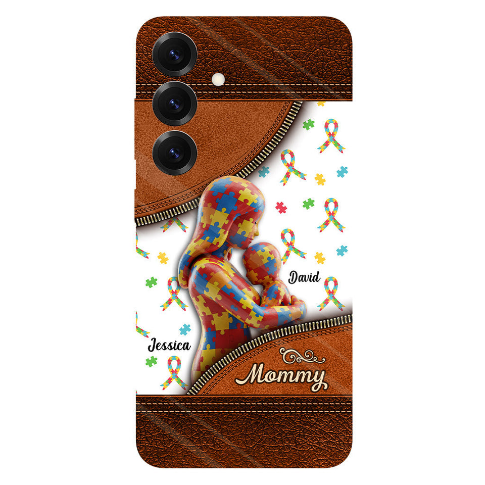 L'amour d'une mère - Coque de téléphone personnalisée avec impression intégrale pour la sensibilisation à l'autisme