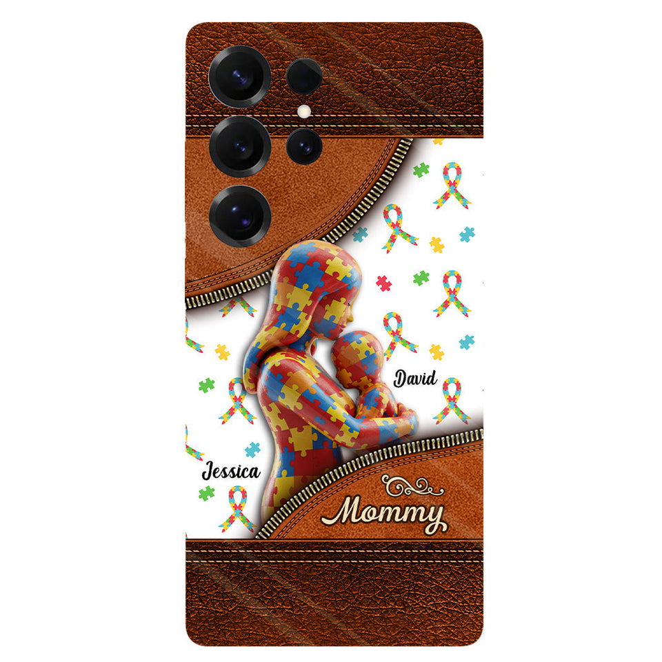 L'amour d'une mère - Coque de téléphone personnalisée avec impression intégrale pour la sensibilisation à l'autisme