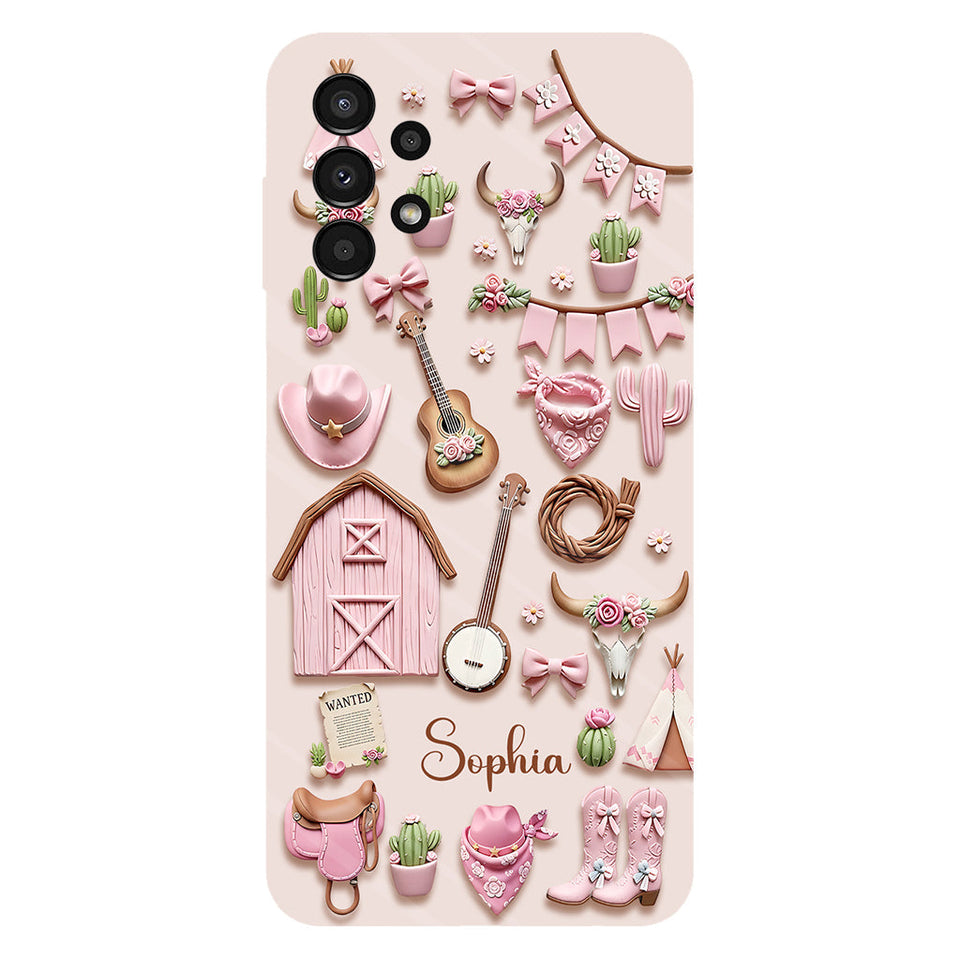 Pink Cowgirl - Personalized Cowgirl Full Print Phone Case