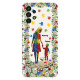 Tu ne marcheras jamais seul - Coque de téléphone personnalisée avec impression intégrale pour la sensibilisation à l'autisme
