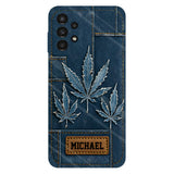 Distressed Denim Marijuanas - Personalized Weed Full Print Phone Case