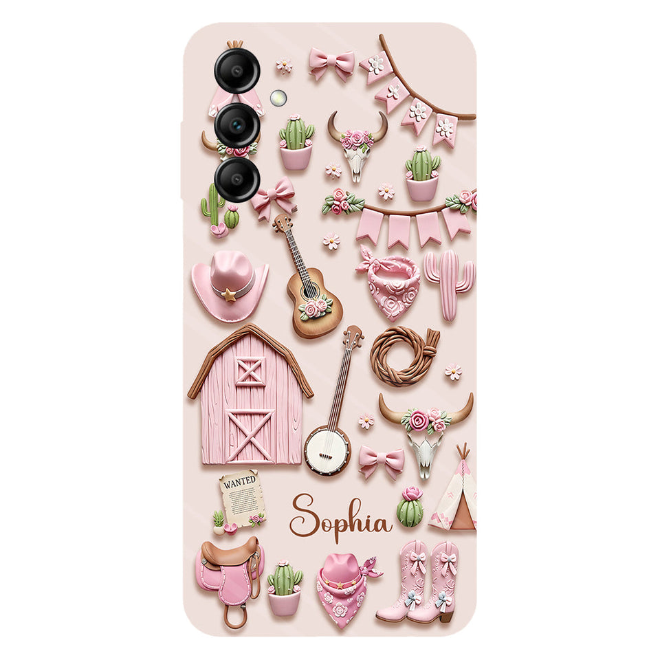 Pink Cowgirl - Personalized Cowgirl Full Print Phone Case