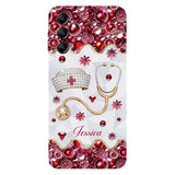 Nurse's Hat & Stethoscope - Personalized Nurse Full Print Phone Case