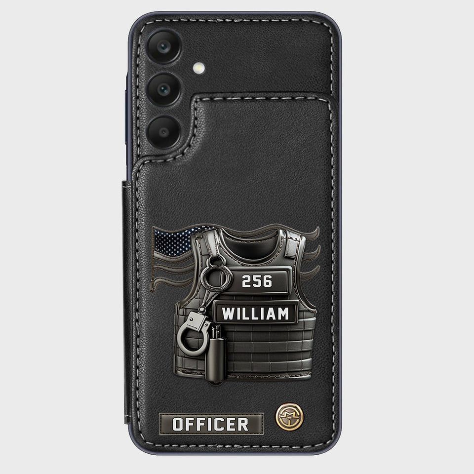 Serve And Protect - Personalized Police Officer Wallet Phone Case