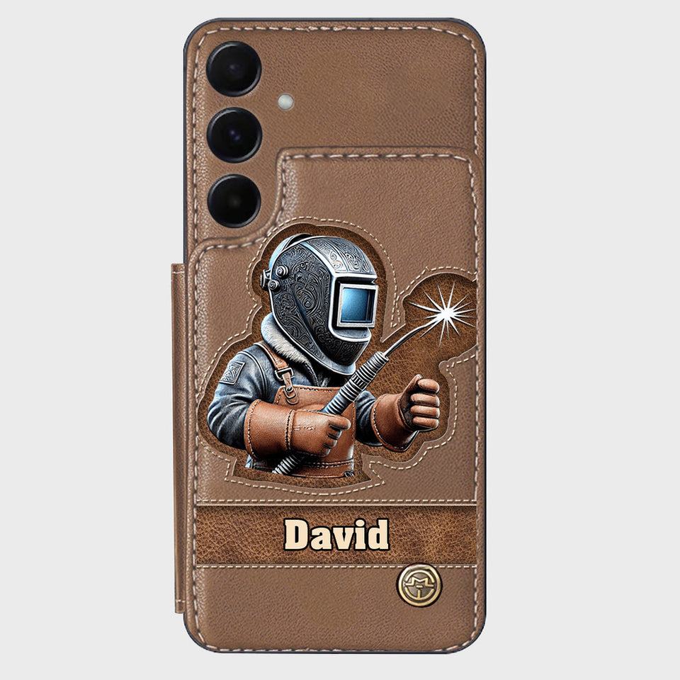 Strong Ones Become Welder - Personalized Welder Wallet Phone Case