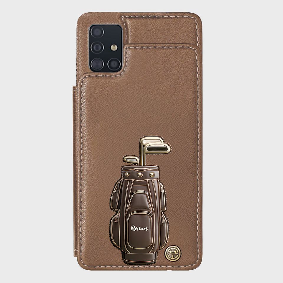 Luxury Gift For Golfer Custom Name - Personalized Golf Wallet Phone Case