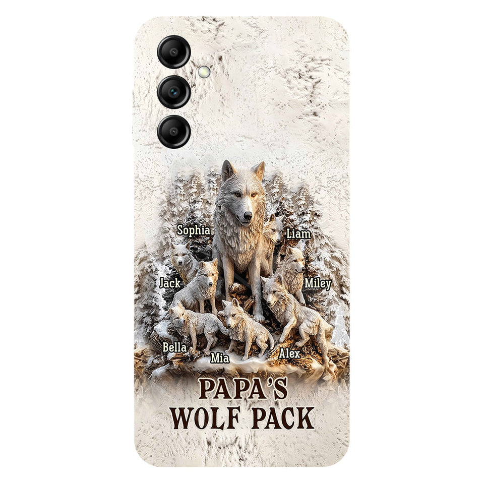 Papa's Wolf Pack - Personalized Father Full Print Phone Case