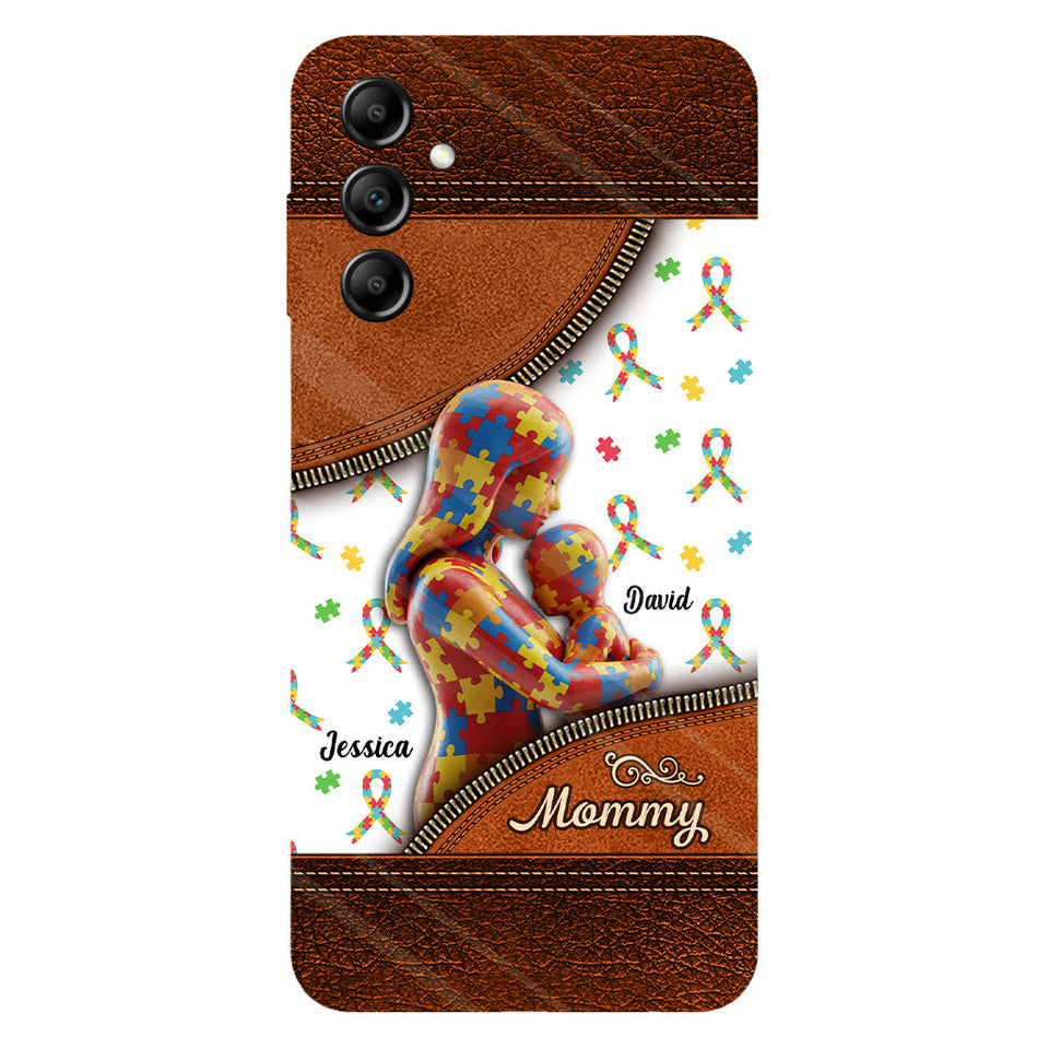 L'amour d'une mère - Coque de téléphone personnalisée avec impression intégrale pour la sensibilisation à l'autisme