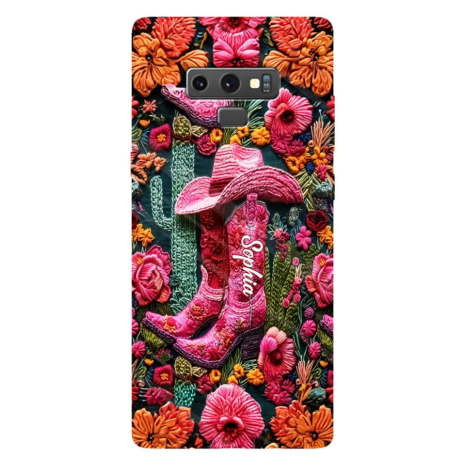 Pink Cowgirl - Personalized Country Girl Full Print Phone Case