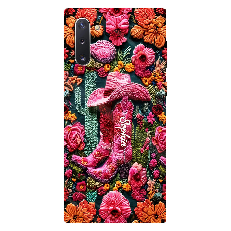 Pink Cowgirl - Personalized Country Girl Full Print Phone Case