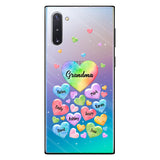 Colorful Heart Of Grandma Mother - Gift for grandma, grandma, mom - Personalized Clear Phone Case