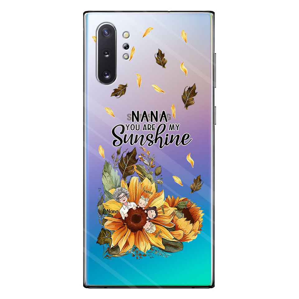 Nana You Are My Sunshine - Personalized Grandma Clear Phone Case