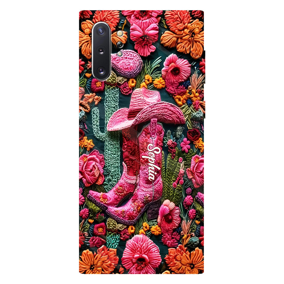 Pink Cowgirl - Personalized Country Girl Full Print Phone Case