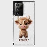 Cute Highland Cow - Personalized Highland Cow Foldable Wallet Phone Case