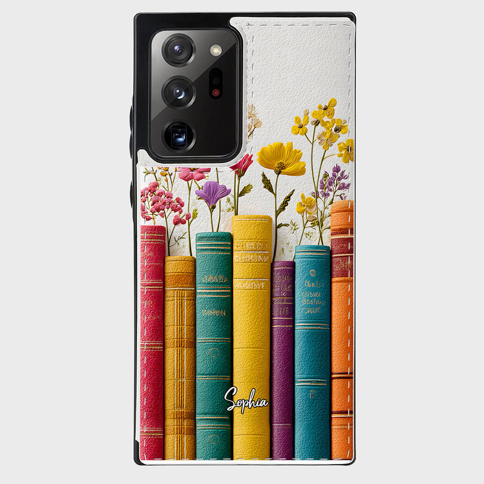 Vintage Flower Book - Personalized Book Foldable Wallet Phone Case