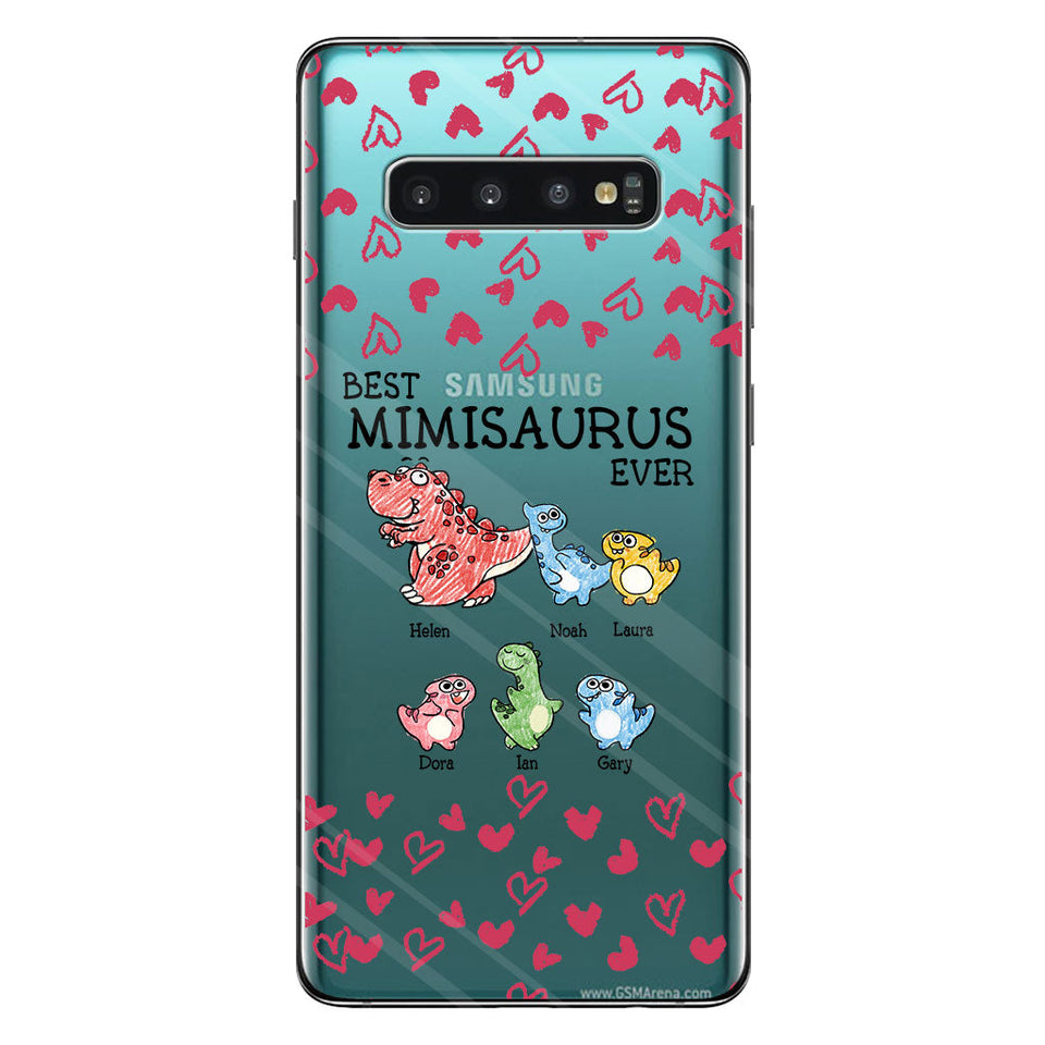 Best Mimisaurus Ever - Gift for grandma, grandpa, dad, mom, aunt, uncle - Personalized Clear Phone Case