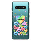 Colorful Heart Of Grandma Mother - Gift for grandma, grandma, mom - Personalized Clear Phone Case