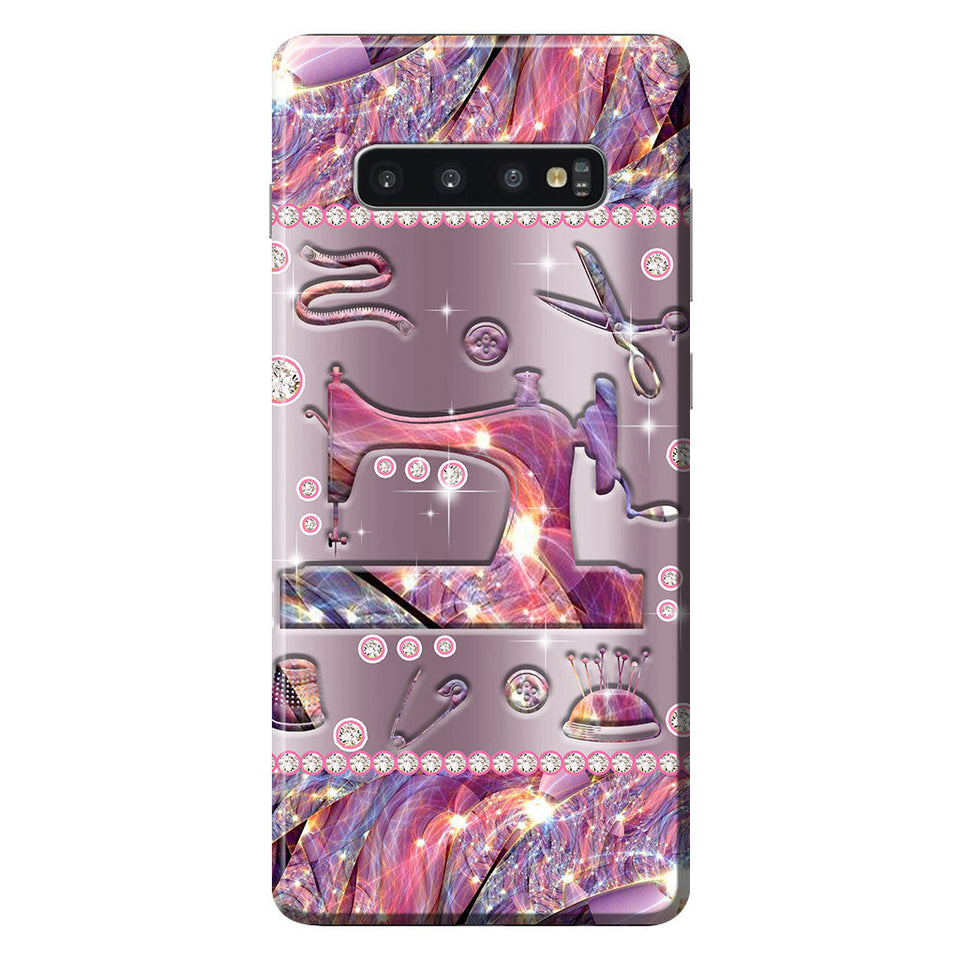 Sewing Metal Pattern Print Phone Case 062021