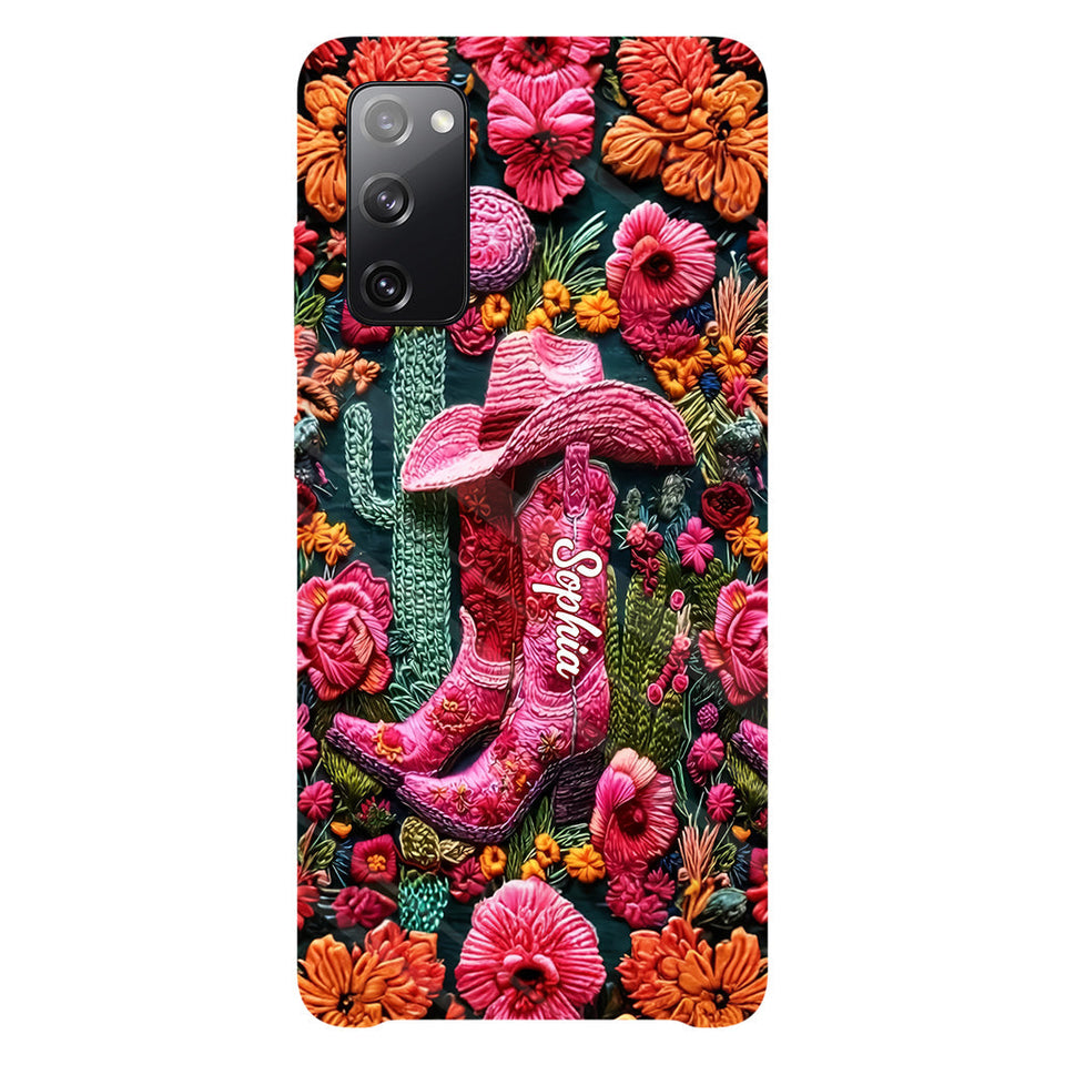 Pink Cowgirl - Personalized Country Girl Full Print Phone Case