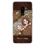 Like Mother Like Daughter - Personalized Mother's Day Mother Phone Case With Leather Pattern Print