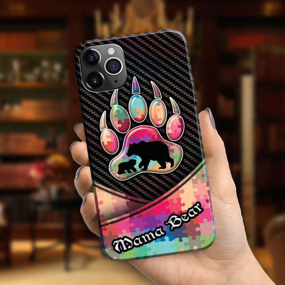 Coque de téléphone Maman Ours - Sensibilisation à l'autisme