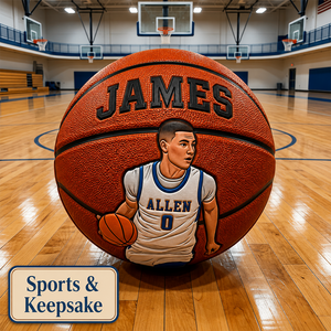 Any Photo Love Basketball - Personalized Basketball Multi-Sport Ball