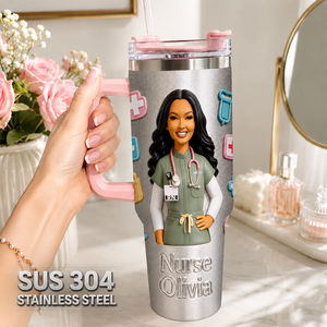 Best Nurse Ever - Personalized Nurse Tumbler With Plush Charm