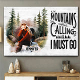 The Mountain Is Calling - Personalized Hiking Canvas And Poster