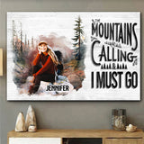 The Mountain Is Calling - Personalized Hiking Canvas And Poster